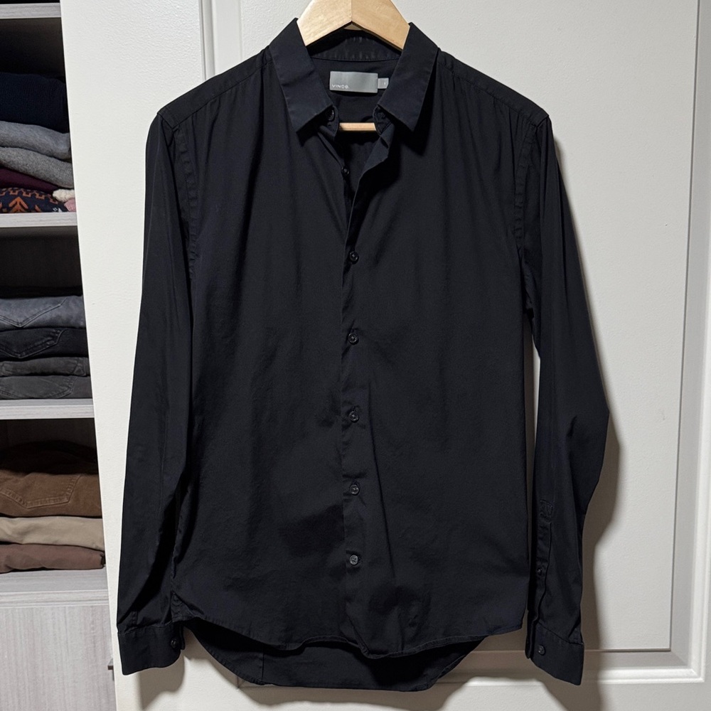 Vince Men's Black Casual Button Down Shirt